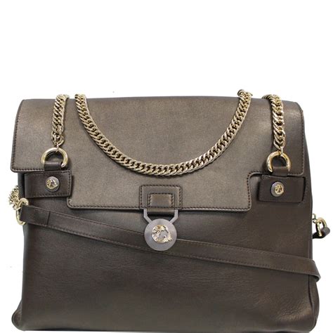 versace collection handbag vitello perlato